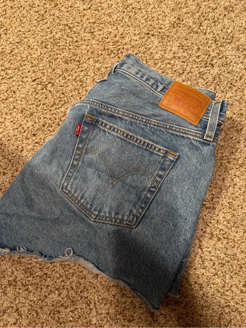 Levi's 501 Blue Denim High Rise Jean Shorts W34